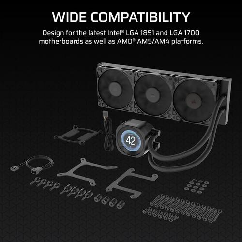 Corsair Nautilus 360 RS Processor Alles-in-één vloeistofkoeler 12 cm Zwart