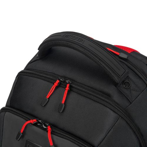DICOTA D32119-RPET rugzak Casual rugzak Zwart, Rood Polyester, Gerecycleerd polyethyleentereftalaat (rPET)