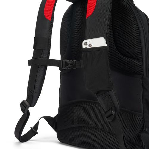 DICOTA D32119-RPET rugzak Casual rugzak Zwart, Rood Polyester, Gerecycleerd polyethyleentereftalaat (rPET)