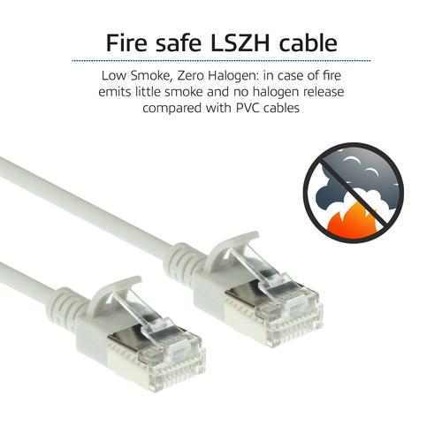 ACT Grijze 2 meter LSZH U/FTP CAT6A datacenter slimline patchkabel snagless met RJ45 connectoren
