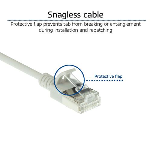 ACT Grijze 2 meter LSZH U/FTP CAT6A datacenter slimline patchkabel snagless met RJ45 connectoren