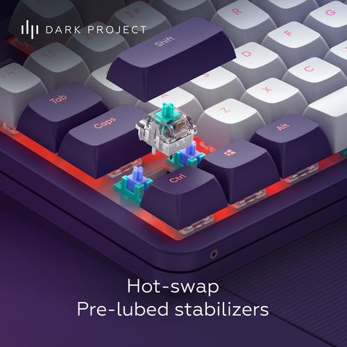 Dark Project DPKB_VIOLET_ 87_ISO toetsenbord Gamen USB QWERTZ Deens, Engels, Fins, Duits, Italiaans, Scandinavisch, Noors, Spaans, Zweeds, Brits Engels Violet