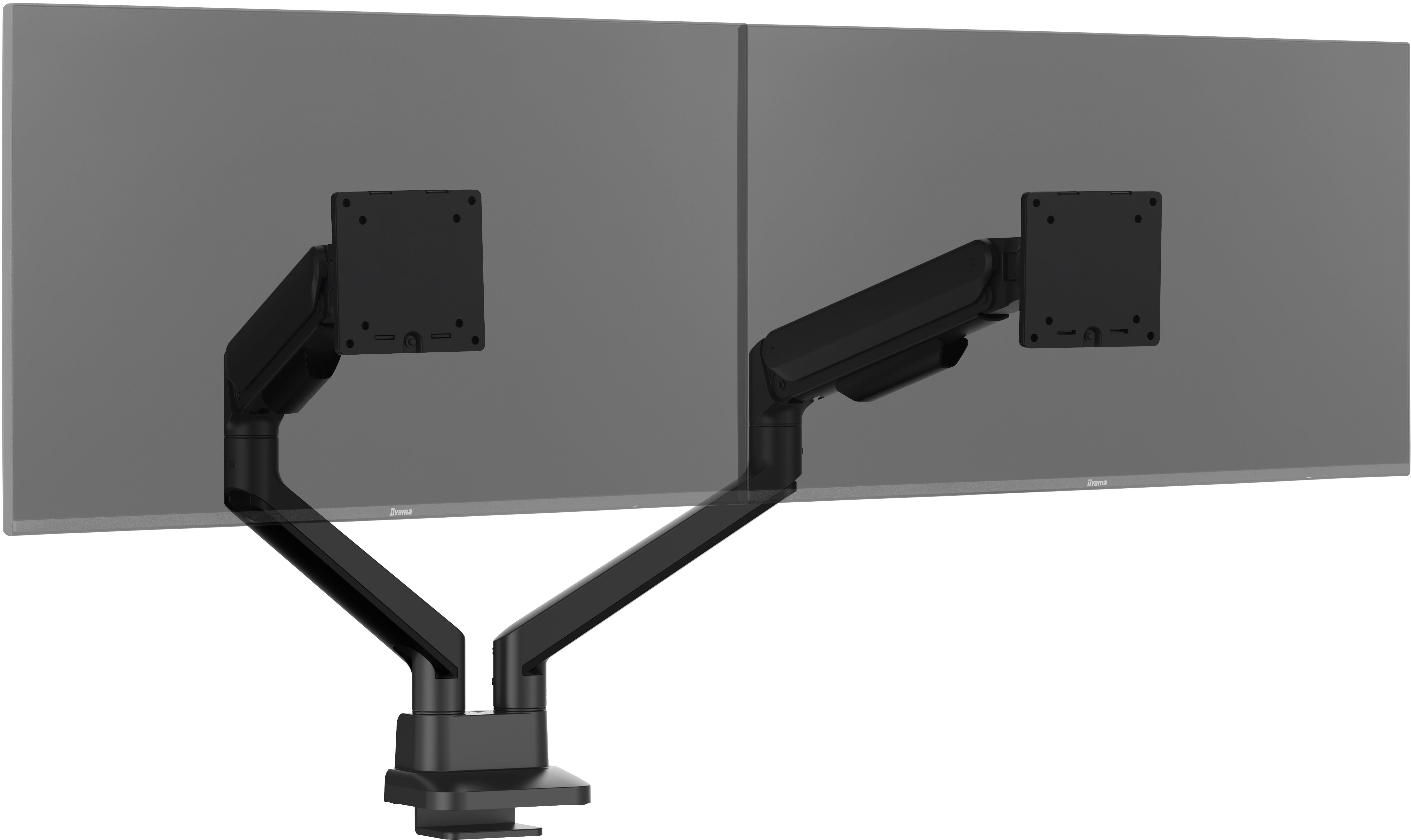 Stylish flexible deskmount for dual monitor with mechanical spring formonitors up to 32i (12kg) Pivot Bearing head structure Smooth operation