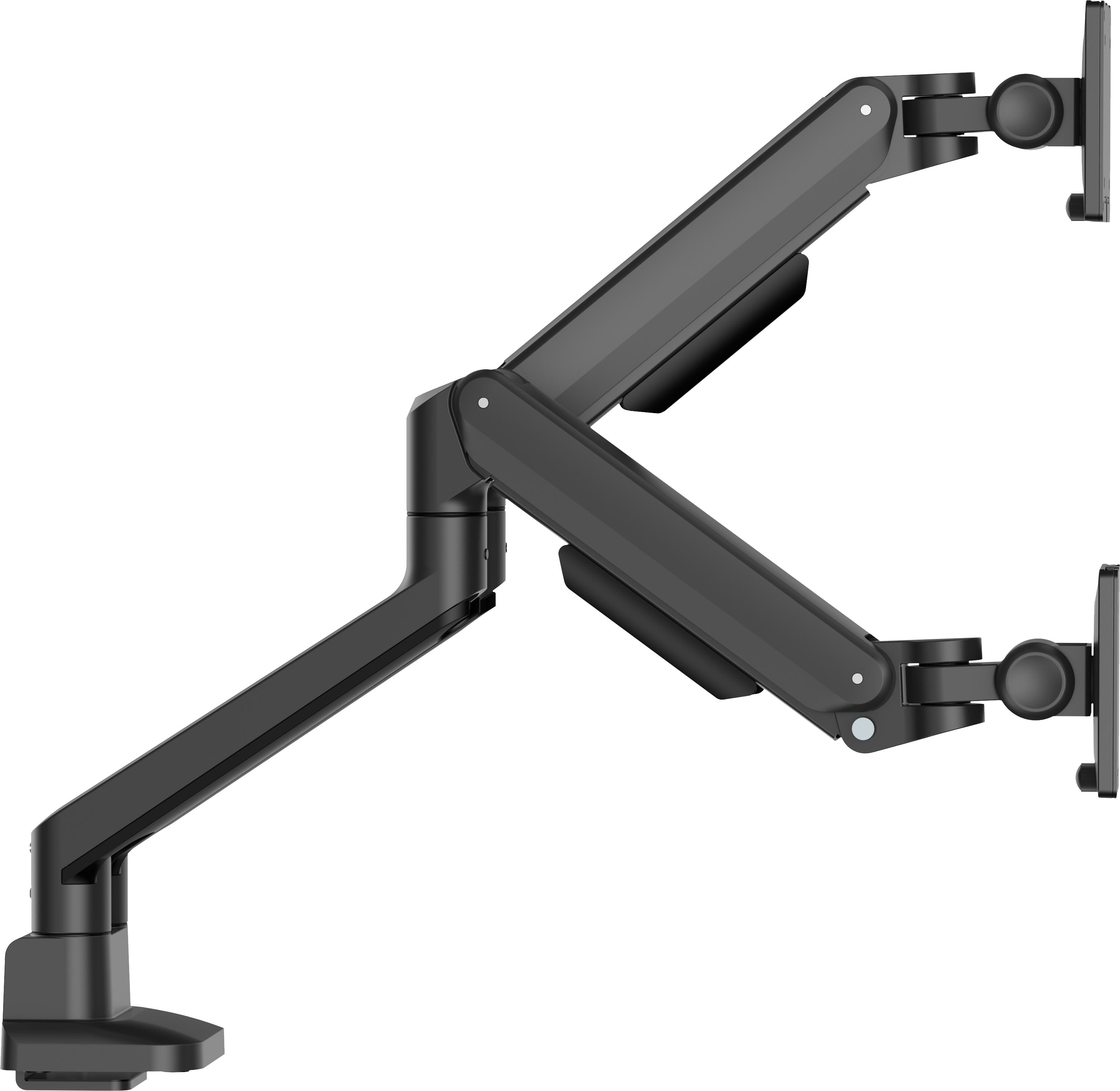 Stylish flexible deskmount for dual monitor with mechanical spring formonitors up to 32i (12kg) Pivot Bearing head structure Smooth operation