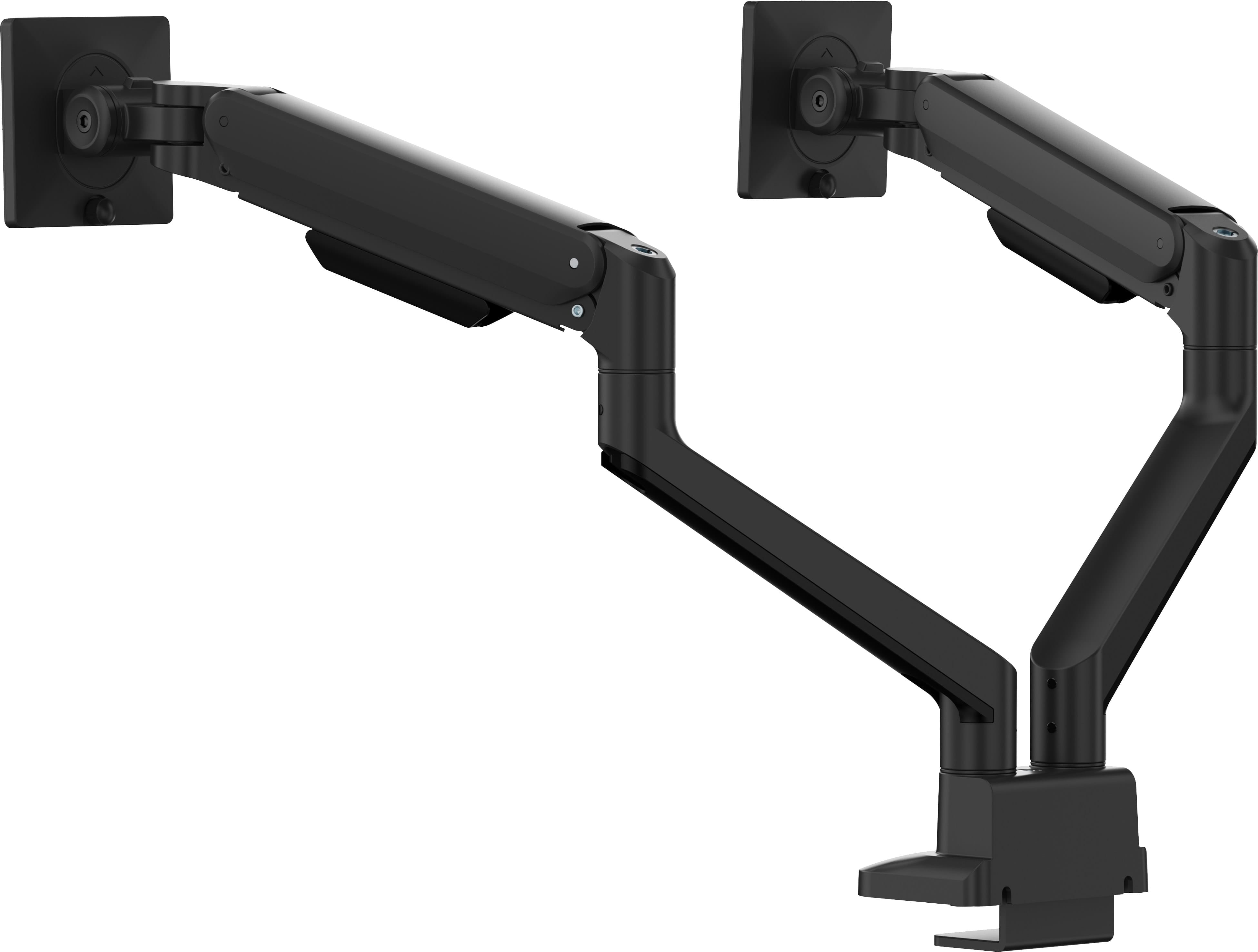 Stylish flexible deskmount for dual monitor with mechanical spring formonitors up to 32i (12kg) Pivot Bearing head structure Smooth operation