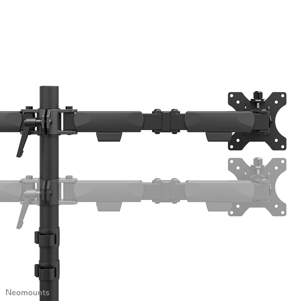 Neomounts NERO Double Flat Screen Desk Mount (phone holder+Quick-fix clamp/grommet)