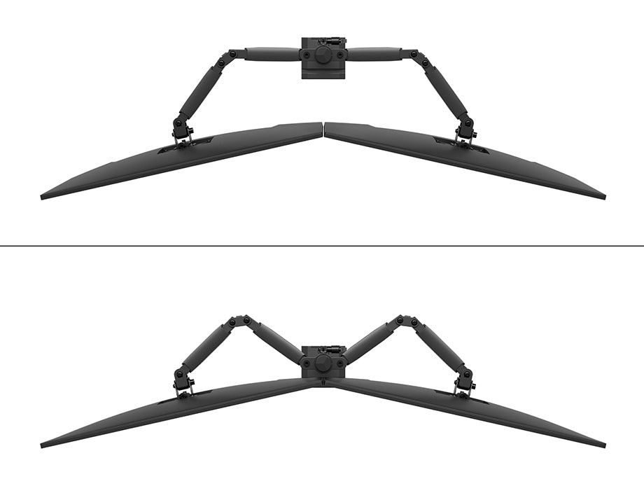 Neomounts NERO Double Flat Screen Desk Mount (phone holder+Quick-fix clamp/grommet)