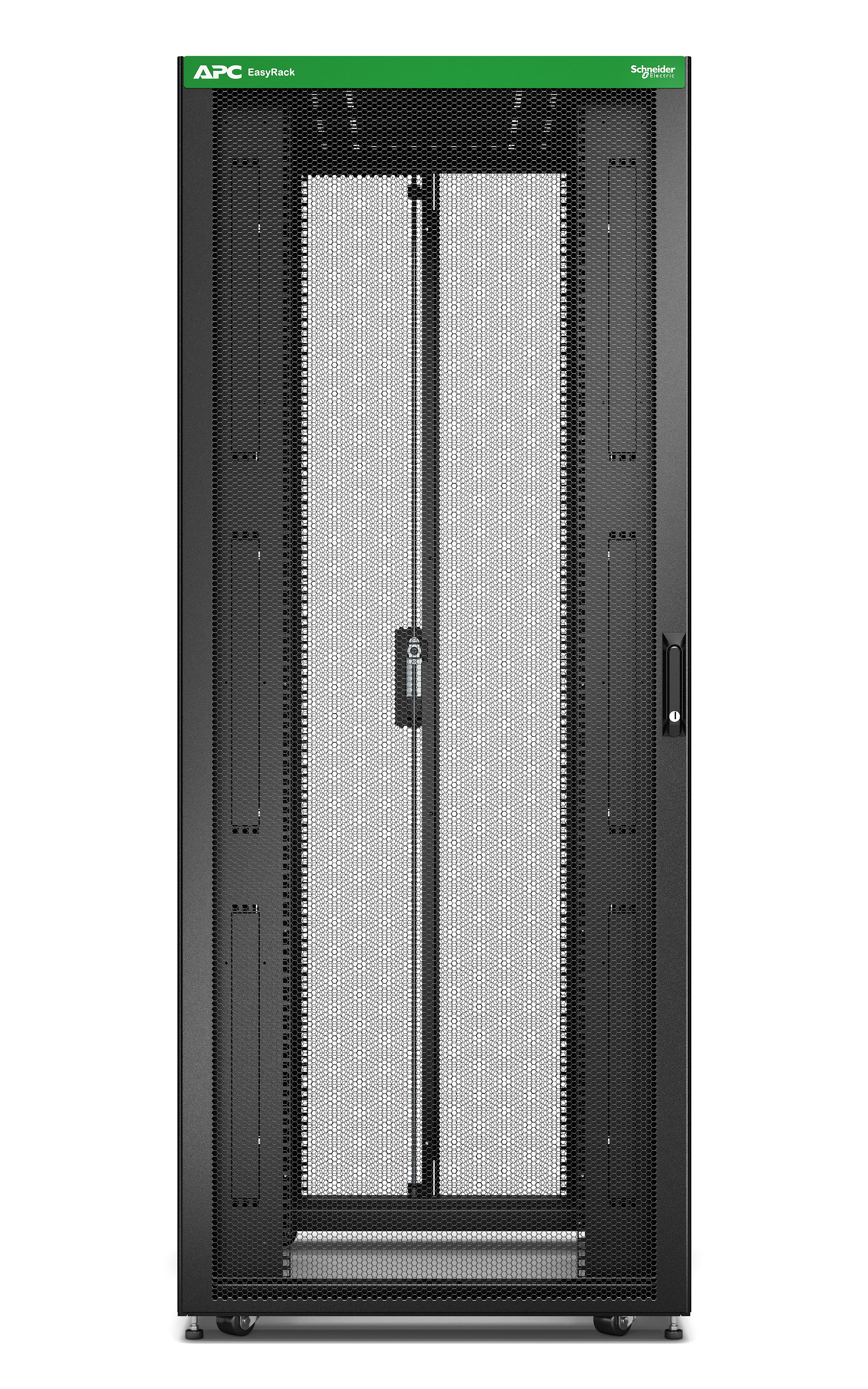 Easy Rack 800mm/42U/1000mm with Roof  Side panel castors feet and 4 Brackets  No Bottom  black