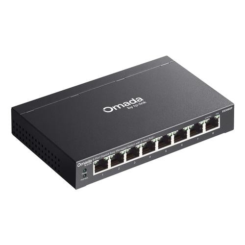 TP-Link Omada ES208GP netwerk-switch Managed L2 Gigabit Ethernet (10/100/1000) Power over Ethernet (PoE) DIN rail Zwart