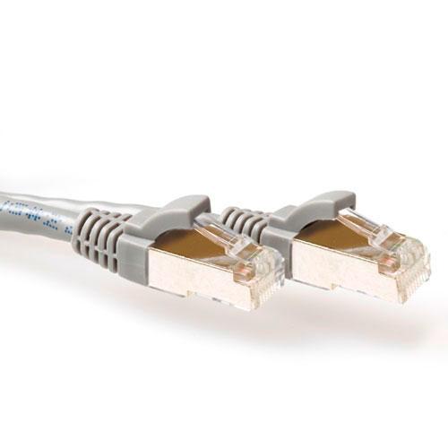 ACT Grijze 10 meter SFTP CAT6A patchkabel snagless met RJ45 connectoren