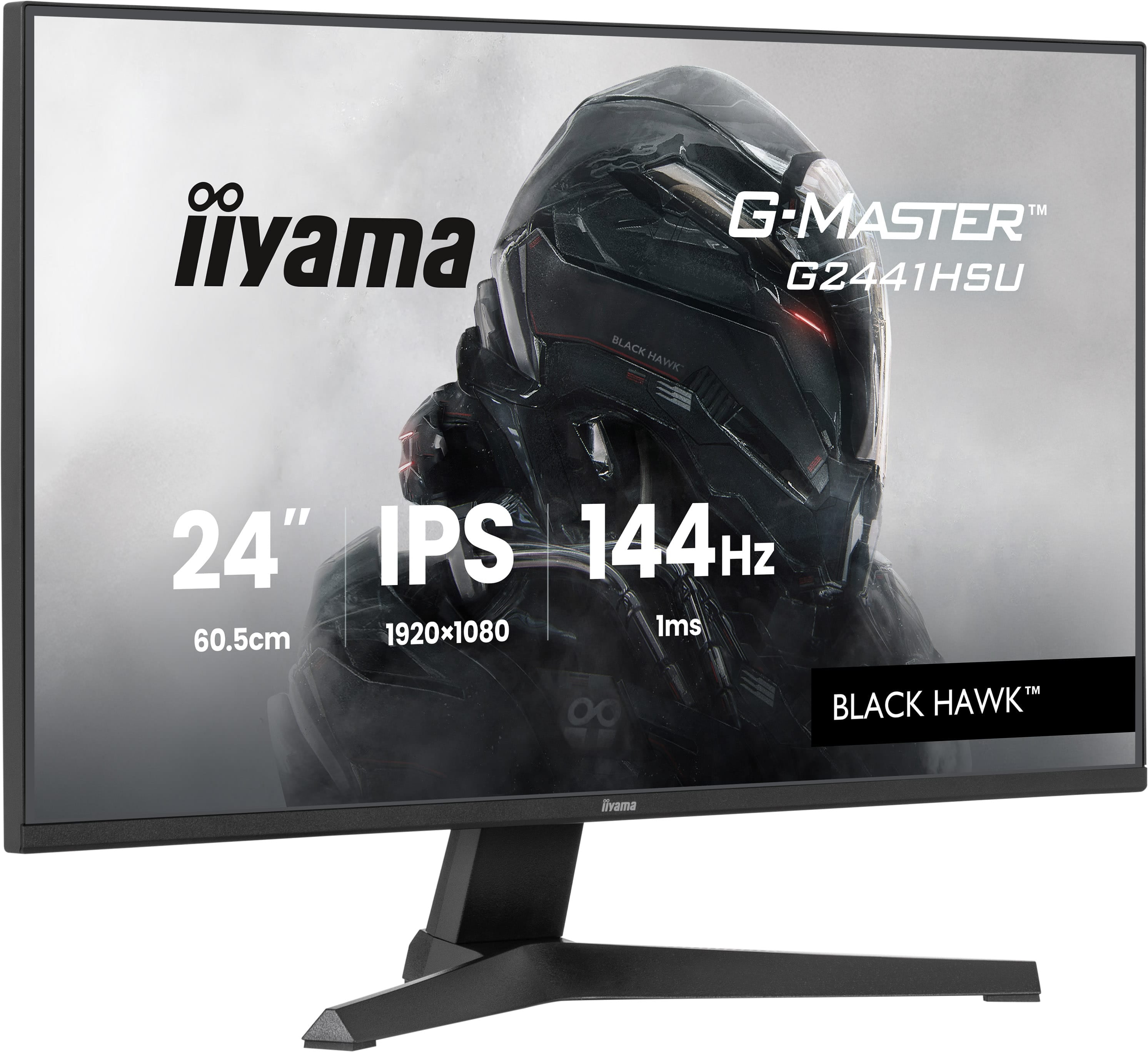 24iWIDE LCD G-Master Black Hawk 1920 x 1080 144 Hz IPS panel LED Bl.Freesync USB-Hub(2xOut v2.0) 350 cd/m 1500:1 Static Contrast 80.000.000:1 ACR Speakers Disp