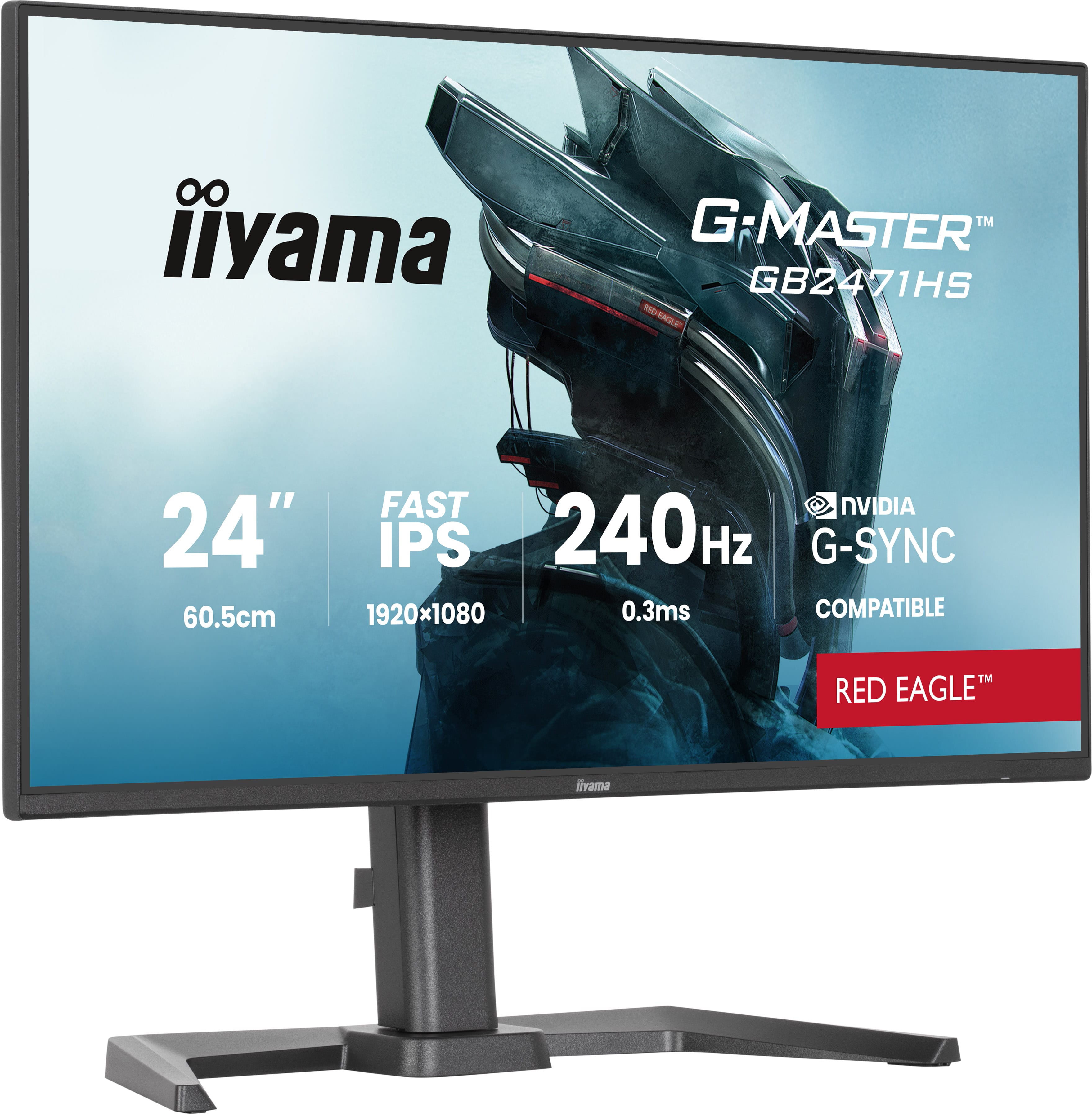 24iWIDE LCD G-Master Red Eagle 1920 x 1080 240 Hz Fast IPS panel LED Bl. Pivot Height Adjust.(15cm) 350 cd/m 1000:1 Static Contrast 80.000.000:1 ACR Speakers Di