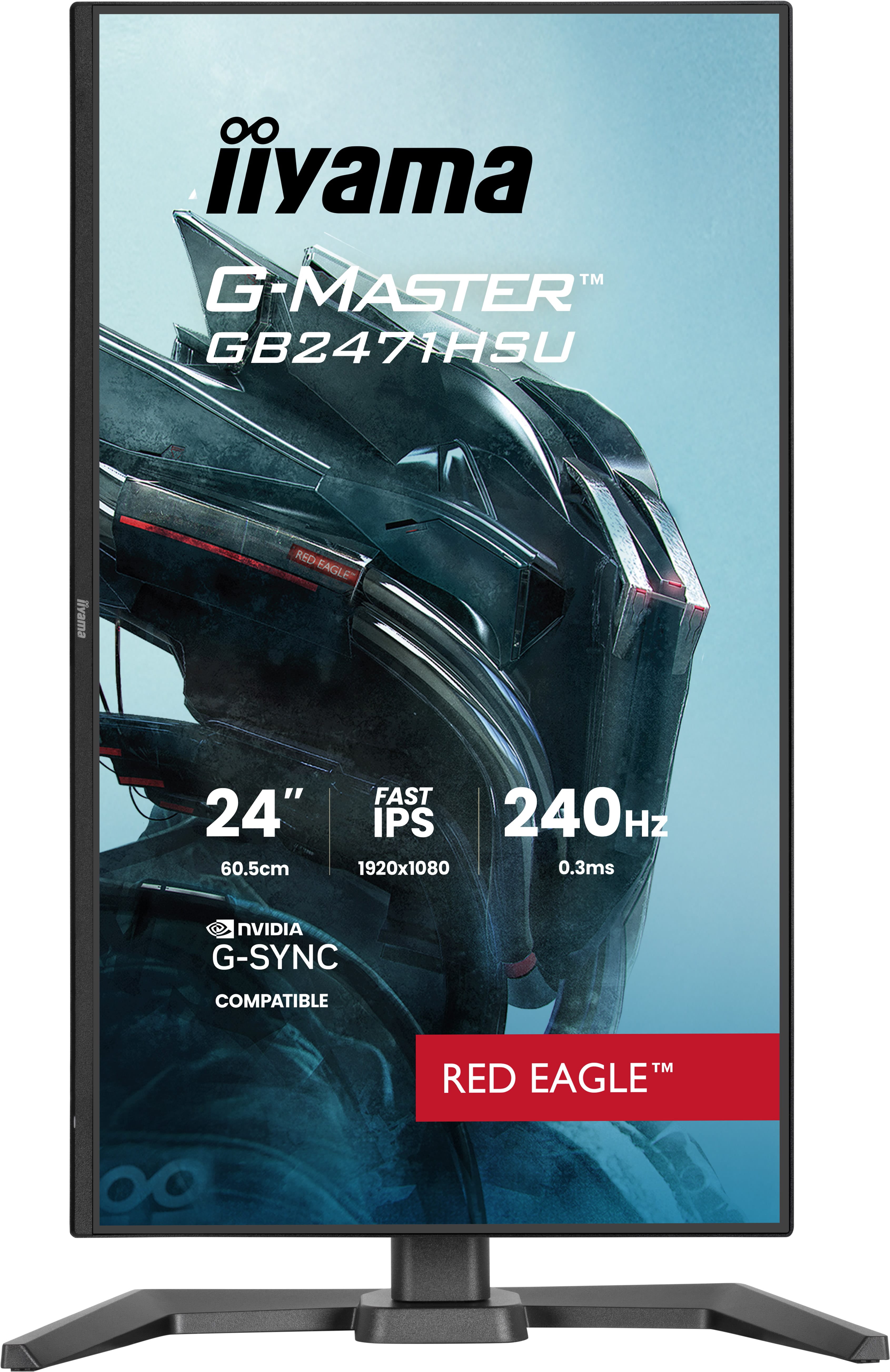 24iWIDE LCD G-Master Red Eagle 1920 x 1080 240 Hz Fast IPS panel LED Bl. USB-Hub (1xOut v3.2 + 1xUSB-C(5 Watt)) Pivot Height Adjust. (15cm) 350cd/m 1000:1 Stati