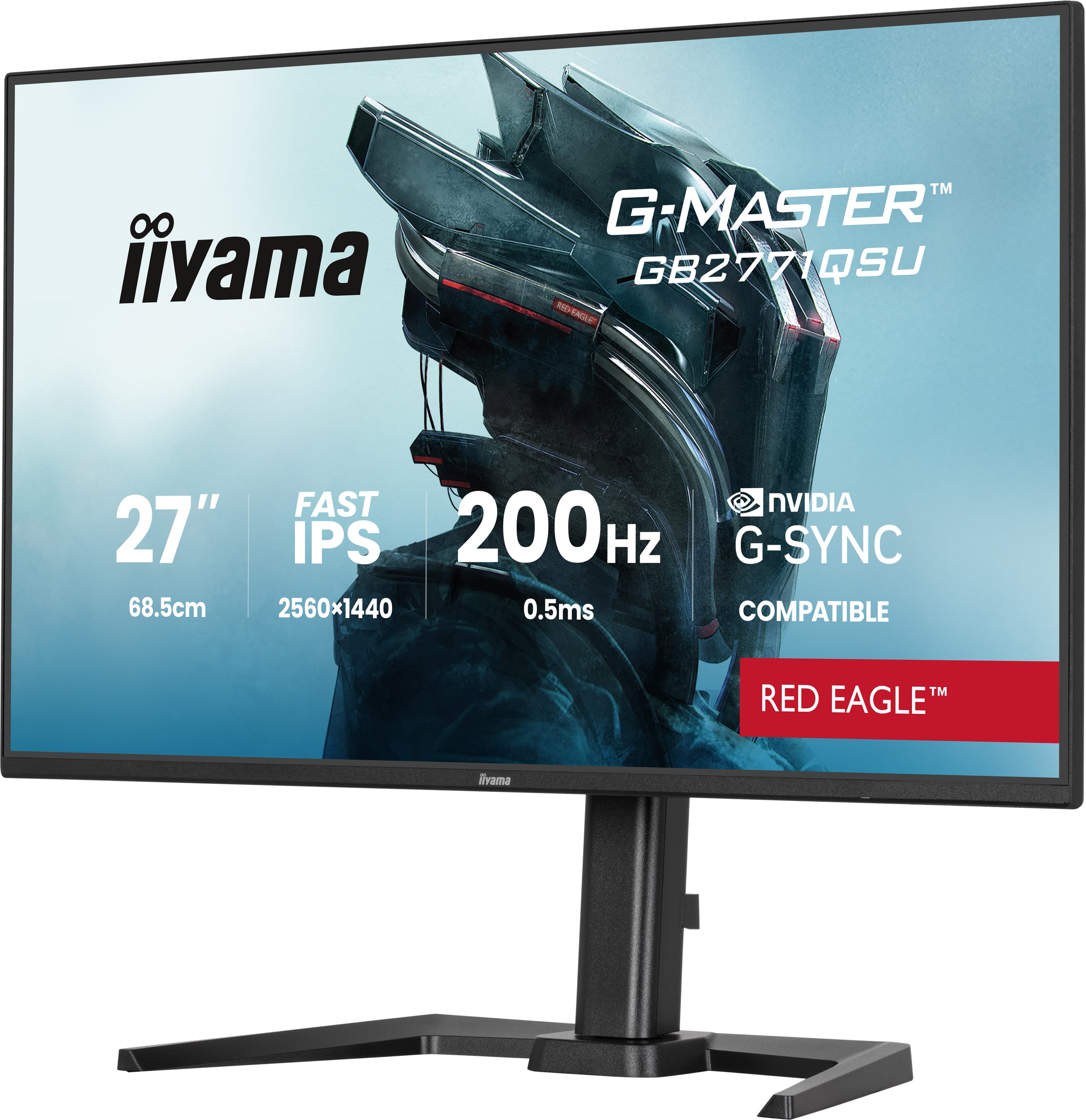 27iWIDE LCD G-Master Red Eagle 2560 x 1440 QHD 200 Hz Fast IPS panelLED Bl. USB-Hub (2xOut v3.2 + 2xUSB-C(5 Watt)) Pivot Height Adjust.(15cm) 350 cd/m 1200:1 S
