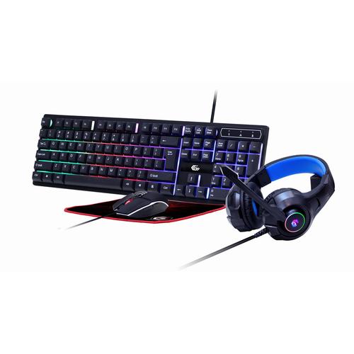 Gembird GGS-UMGL4-02 toetsenbord Inclusief muis Gamen USB QWERTY Amerikaans Engels Zwart