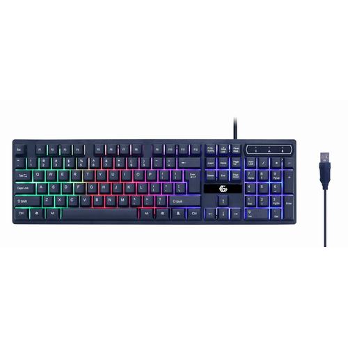 Gembird GGS-UMGL4-02 toetsenbord Inclusief muis Gamen USB QWERTY Amerikaans Engels Zwart