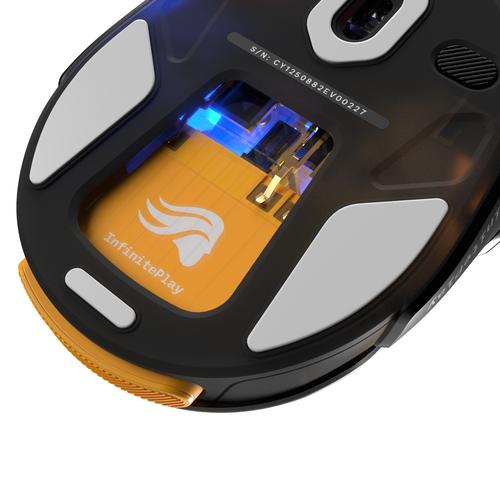 Glorious Gaming - draadloze gamingmuis Model O3 - Uitwisselbaar InfinitePlay-batterijsysteem, 8k polling, 130M click optische schakelaars, licht gewicht van 66 g, 30K DPI optische sensor, RGB - Zwart