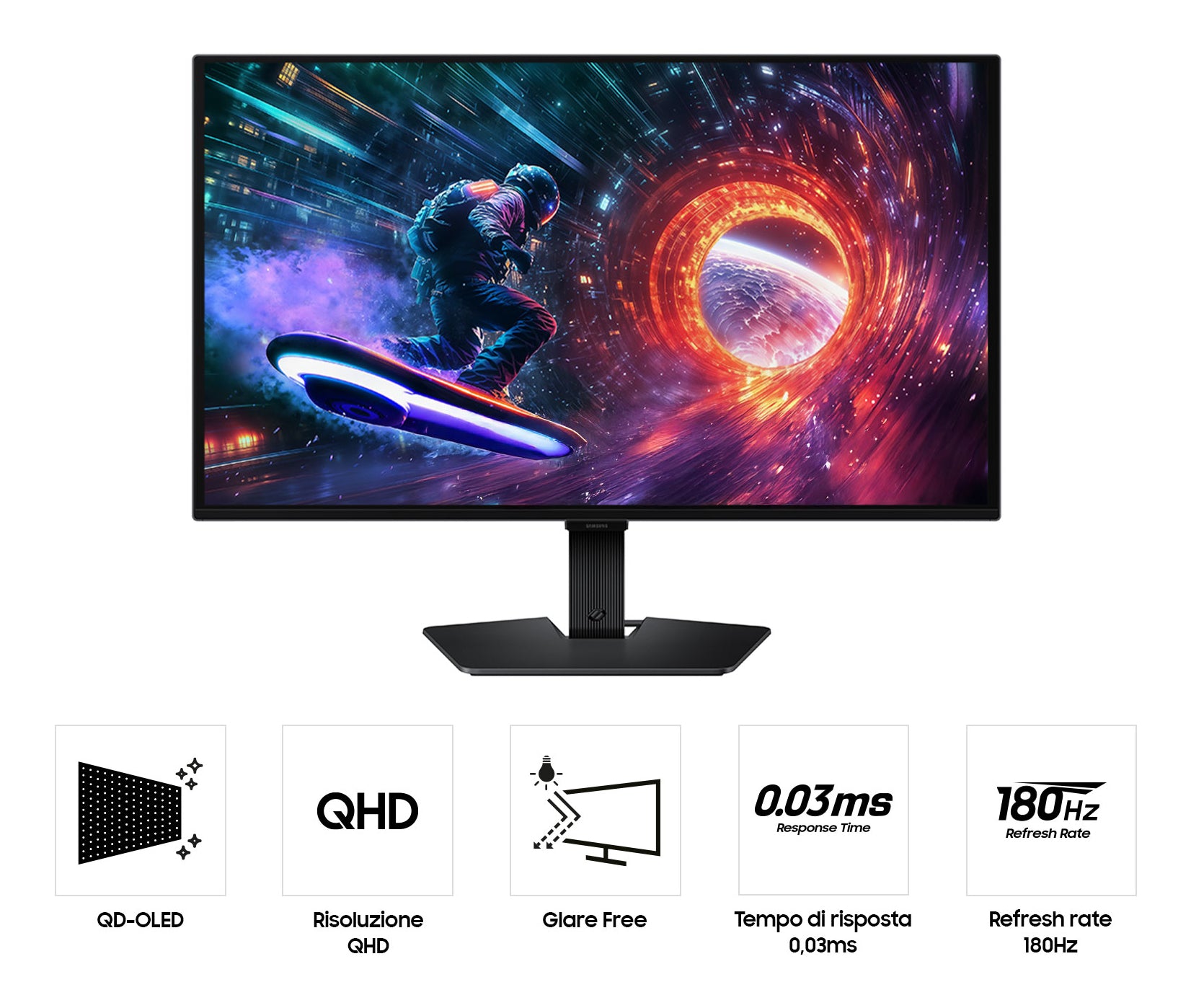 27i / OLED Flat / 16:9 / 2560x1440 / 200 cd/m / 1ms / 180hz DP / 144hzHDMI / DP + HDMI / HDR10