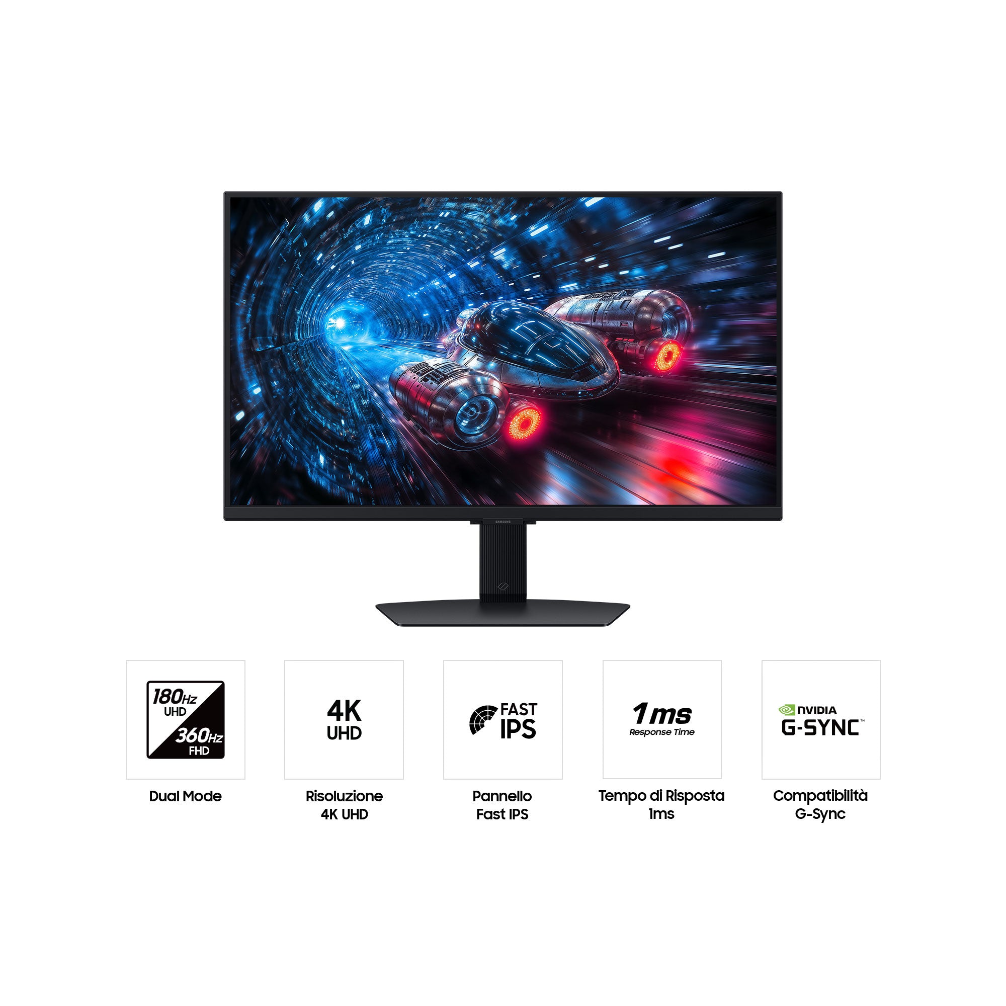 27i / IPS Flat / 16:9 / 3840x2160 / 350 cd/m / 1ms / 180hz / HDMI 2.1DisplayPort 1.4 / HDR10 / Ethernet (DLG FHD 360hz)