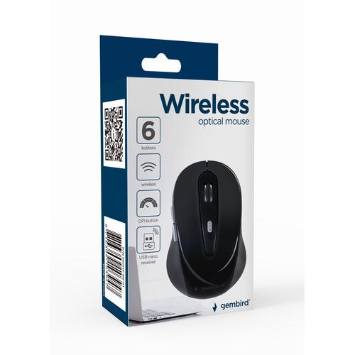 Gembird MUSW-6B-01 muis Kantoor Rechtshandig RF Draadloos Optisch 1600 DPI