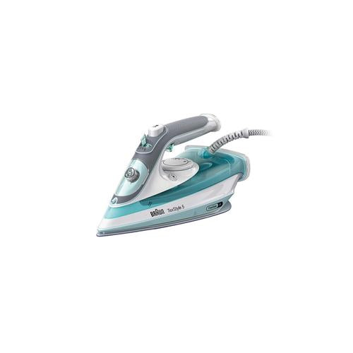 Braun TexStyle 3 SI 5017 GR Stoomstrijkijzer Keramische zoolplaat 2700 W Grijs, Turkoois, Wit