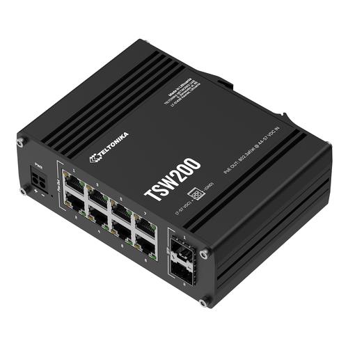Teltonika TSW200 Unmanaged Gigabit Ethernet (10/100/1000) Power over Ethernet (PoE) Zwart