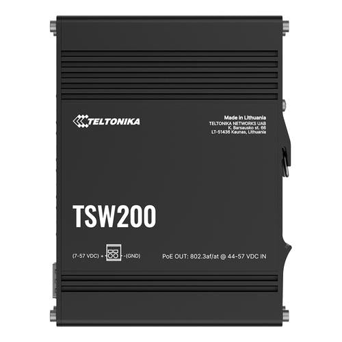 Teltonika TSW200 Unmanaged Gigabit Ethernet (10/100/1000) Power over Ethernet (PoE) Zwart