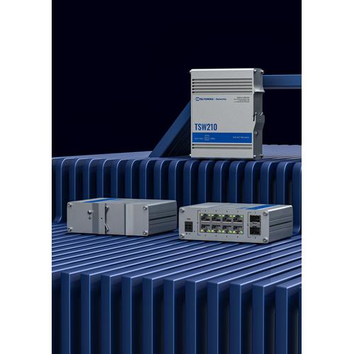 TSW210 Ethernet switch offers a combination of Gigabit Ethernet and SFP. 8x Ethernet ports enable connecting multiple devices to the network quickly and easily.