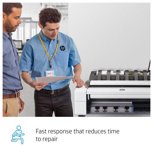 HP 5 jaar onsite hardwaresupport op de volgende werkdag voor DesignJet T525-36