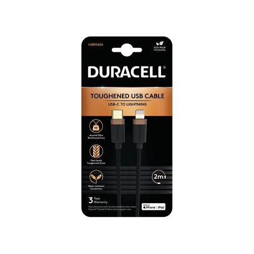 Duracell USB9022A Lightning-kabel Zwart