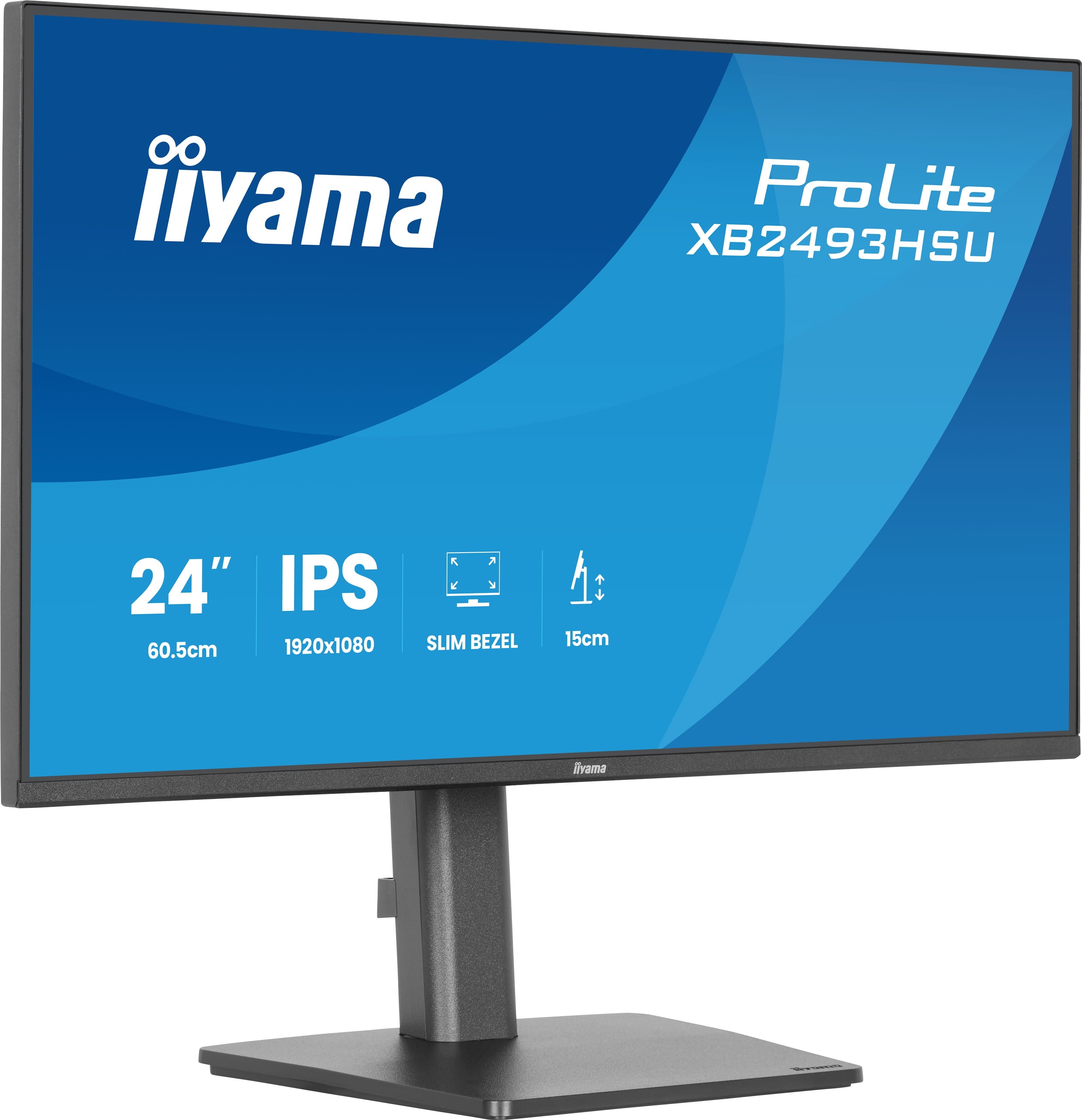 24iWIDE LCD 1920 x 1080 120 Hz IPS panel LED Bl. Adaptive Sync USB-Hub(2xOut v2.0) Pivot Height Adjust.(15cm) 350 cd/m 1500:1 Static Contrast80.000.000:1 ACR Sp