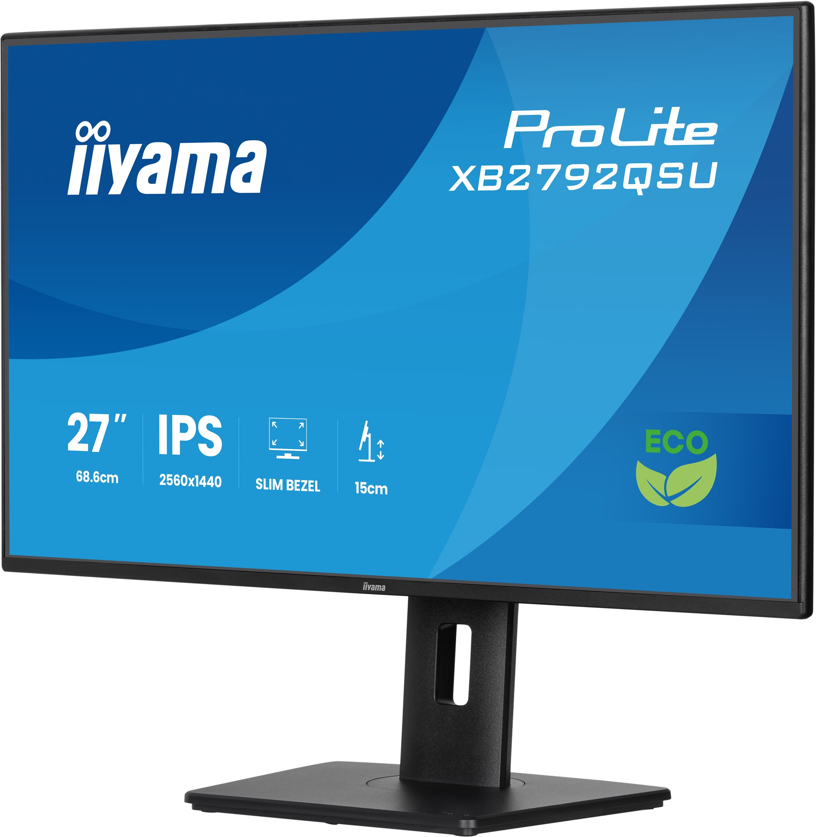 27iWIDE LCD 2560 x 1440 120 Hz IPS panel LED Bl. Adaptive Sync USB-Hub(2xOut v3.2) Pivot Height Adjust.(15cm) 350 cd/m 1500:1 Static Contrast80.000.000:1 ACR S