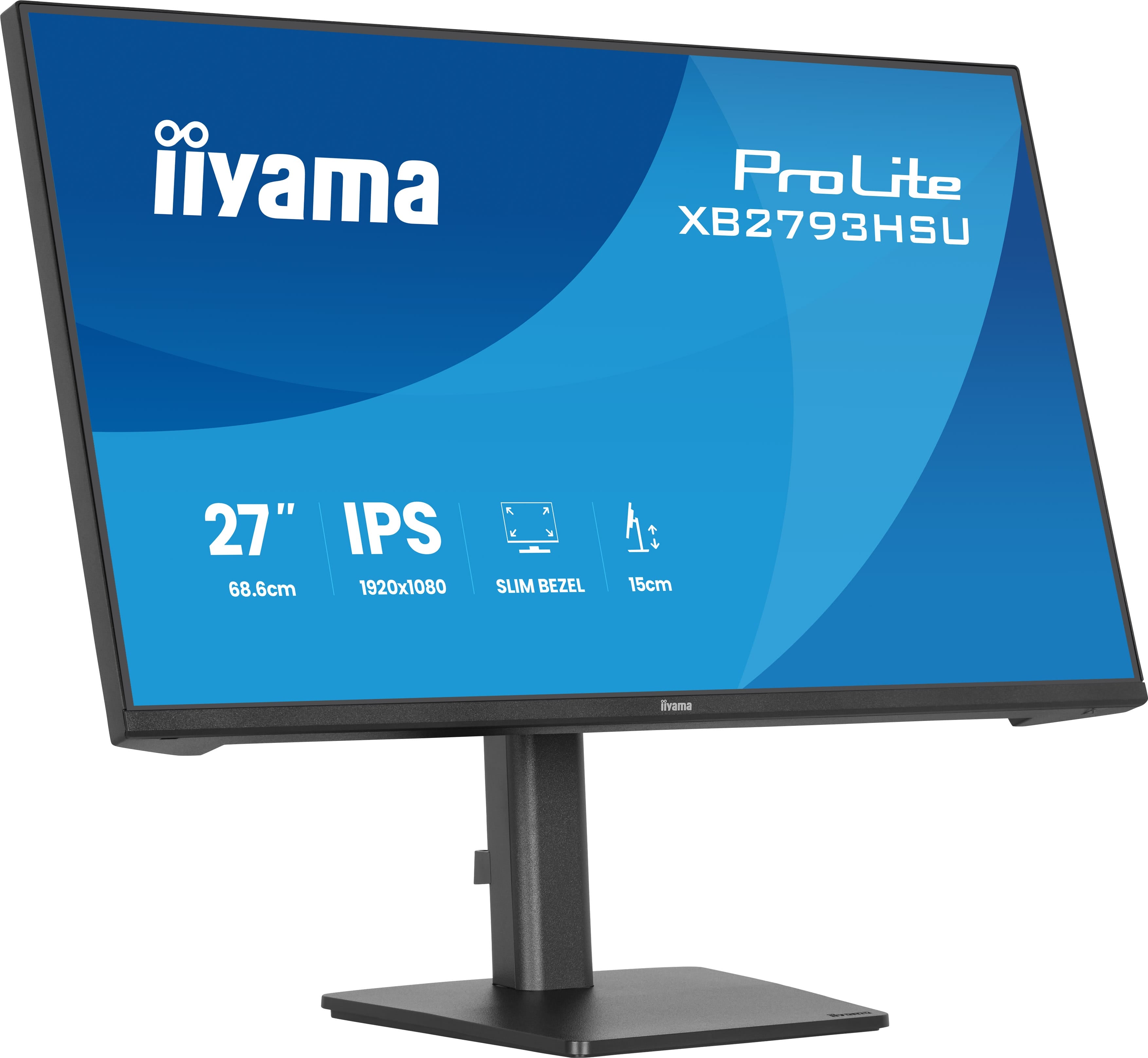 27iWIDE LCD 1920 x 1080 120 Hz IPS panel LED Bl. Adaptive Sync USB-Hub(2xOut v2.0) Pivot Height Adjust.(15cm) 350 cd/m 1500:1 Static Contrast80.000.000:1 ACR Sp