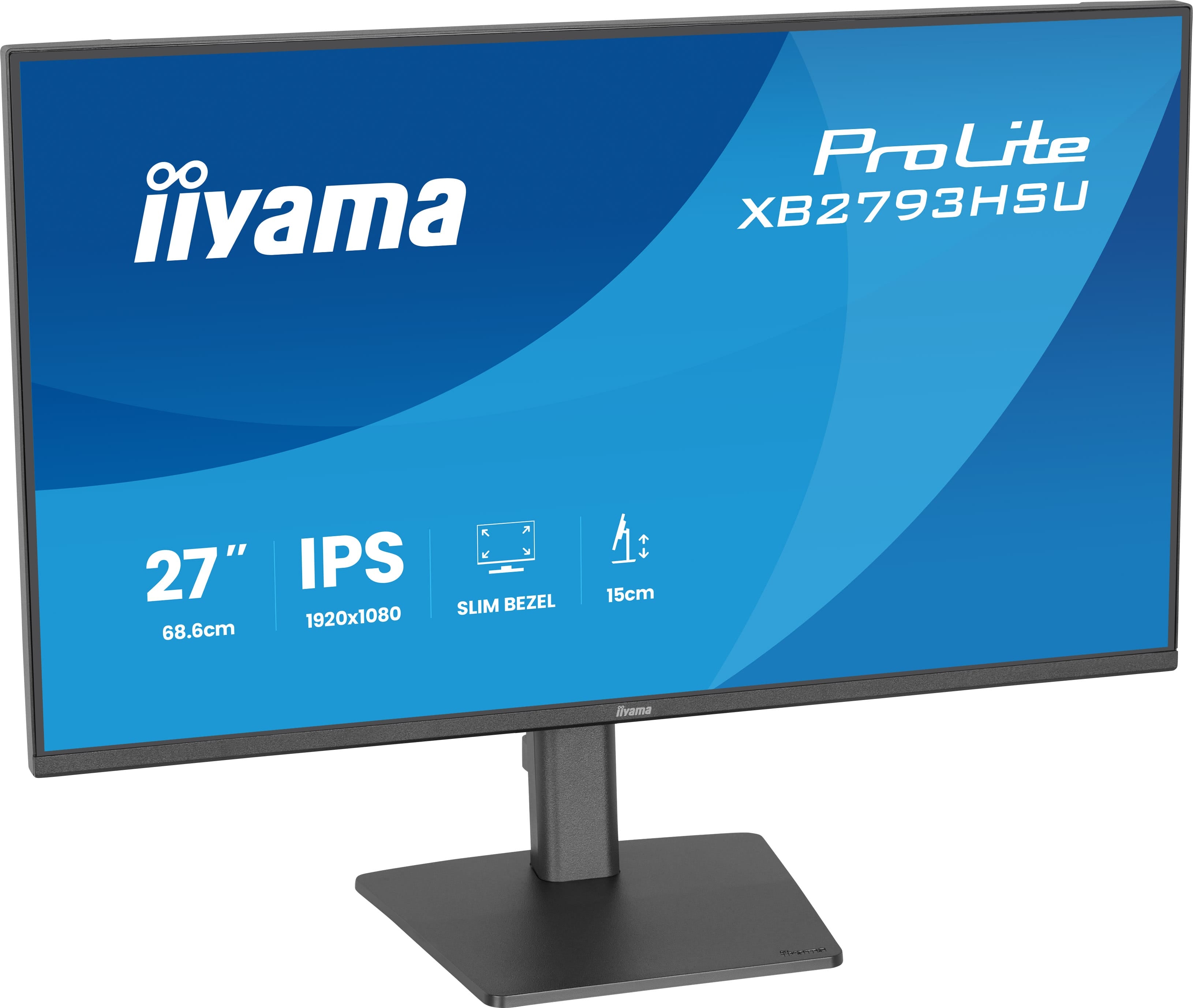 27iWIDE LCD 1920 x 1080 120 Hz IPS panel LED Bl. Adaptive Sync USB-Hub(2xOut v2.0) Pivot Height Adjust.(15cm) 350 cd/m 1500:1 Static Contrast80.000.000:1 ACR Sp