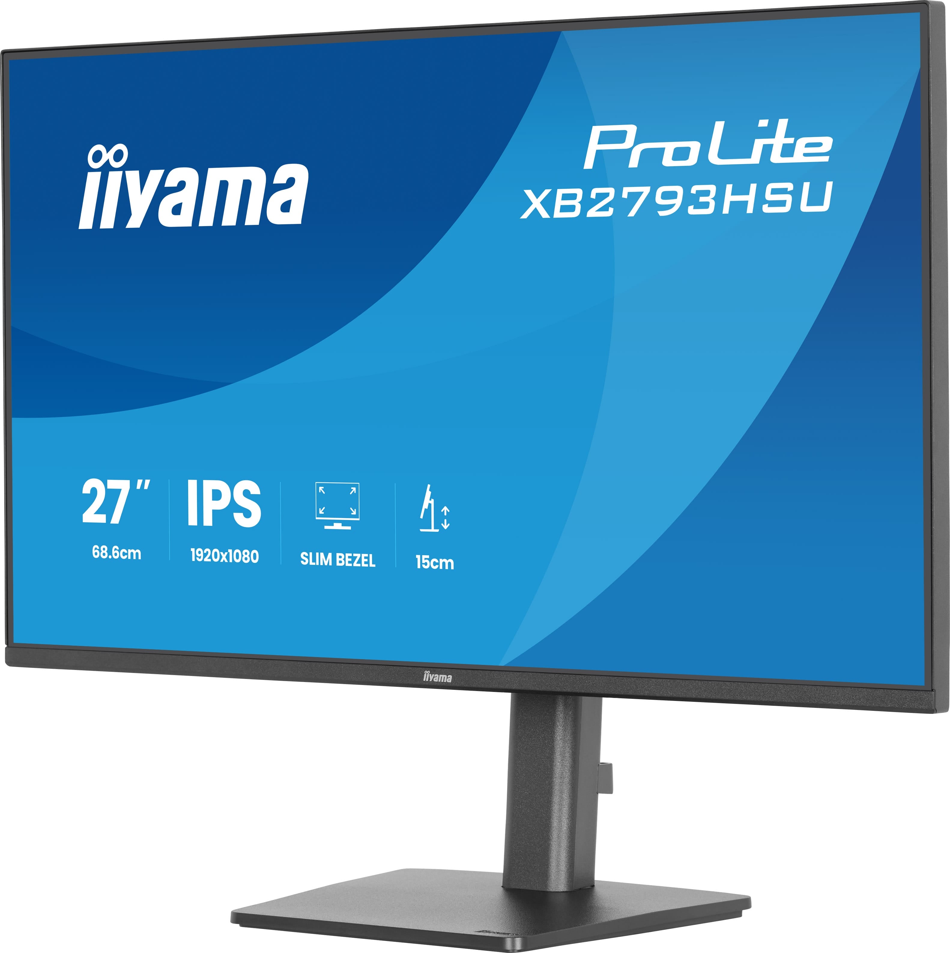 27iWIDE LCD 1920 x 1080 120 Hz IPS panel LED Bl. Adaptive Sync USB-Hub(2xOut v2.0) Pivot Height Adjust.(15cm) 350 cd/m 1500:1 Static Contrast80.000.000:1 ACR Sp