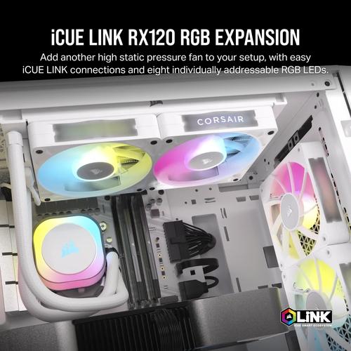 Corsair CORSAIR RX RGB Series iCUE LINK RX120 RGB White 120mm RGB Fan Single Fan