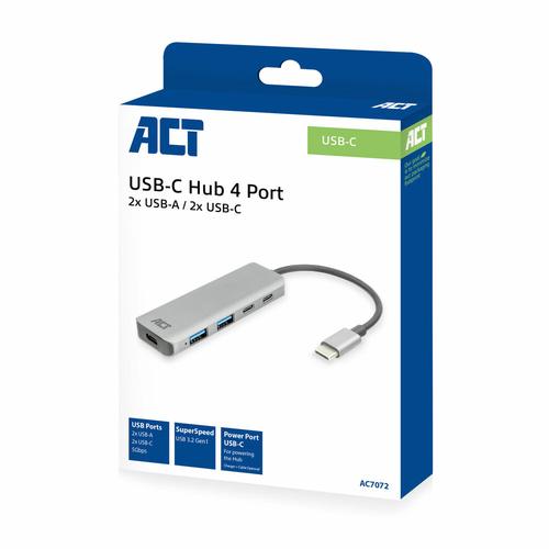 ACT USB-C hub 3.0 2x USB-A 2x USB-C