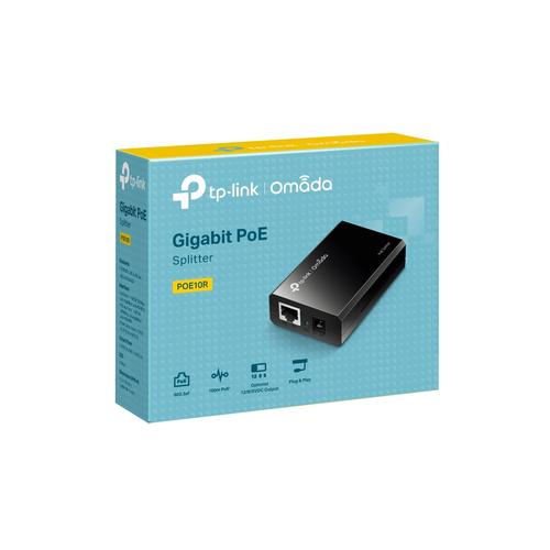 TP-Link TL-POE10R PoE Splitter Adapter IEEE 802.3af compliant Data/power over the same cable up to 100 meter 5V/9V/12V power output plastic case pocket size Plug & Play