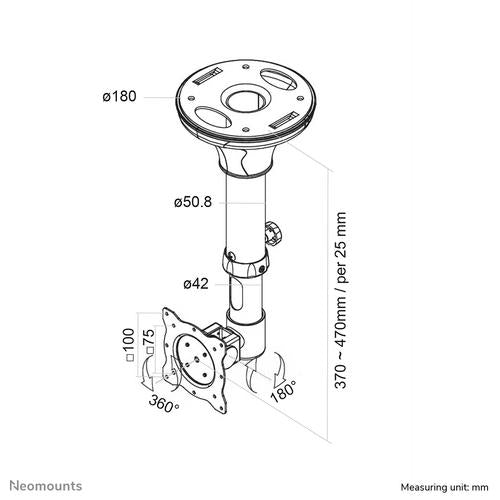Neomounts Neomounts Flat Screen Ceiling Mount (Height: 37-47 cm)