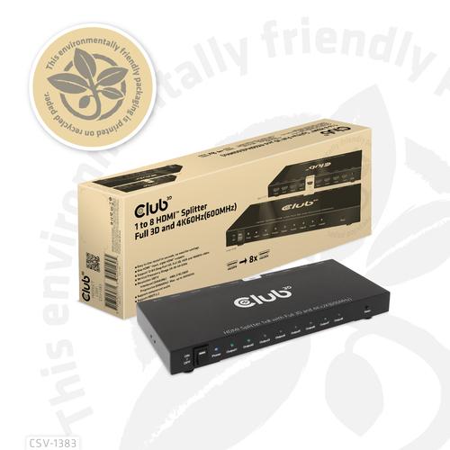 Club 3D 1 to 8 HDMI Splitter Full 3D and 4K60Hz