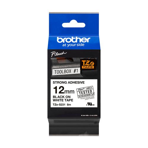 Brother TZE-S231 - 12 mm Black/White