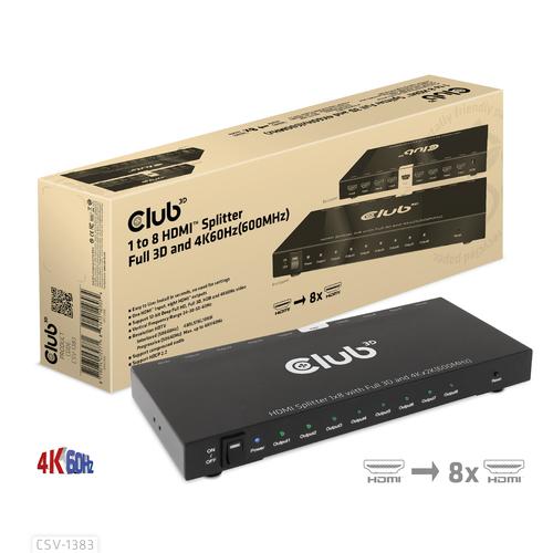 Club 3D 1 to 8 HDMI Splitter Full 3D and 4K60Hz