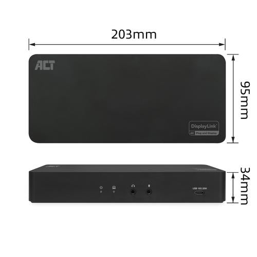ACT USB-C Docking Station 4K for 2 HDMI or DisplayPort monitors DisplayLink