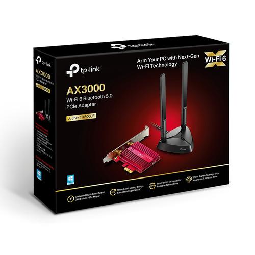 TP-Link AX3000 Wi-Fi 6 Bluetooth 5.0 PCI Express Adapter 2402Mbps at 5 GHz + 574Mbps at2.4 GHz Include High Gain Antennas withExtension Cable & Magnet Base WPA3 MU-MI