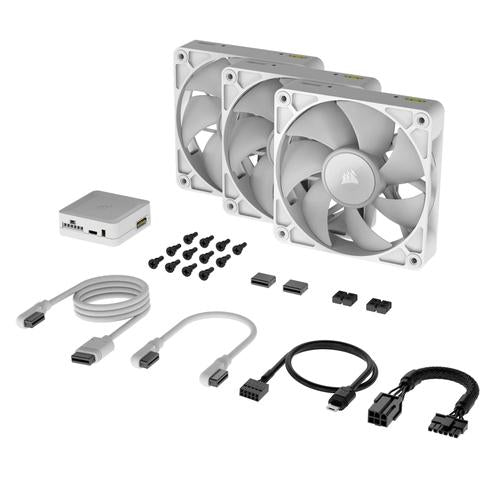 Corsair CORSAIR RX RGB Series iCUE LINK RX120 RGB White 120mm RGB Fan Triple Fan Kit
