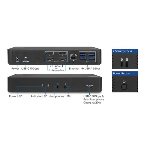 ACT USB-C Docking Station 4K for 2 HDMI or DisplayPort monitors DisplayLink