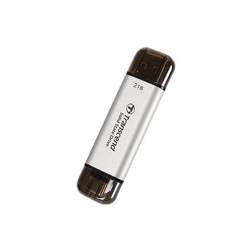 Transcend 1TB External SSD ESD310S USB 10Gbps Type C/A Silver