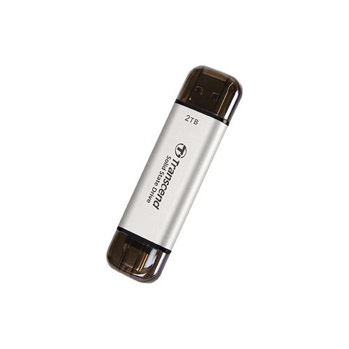 Transcend 2TB External SSD ESD310S USB 10Gbps Type C/A Silver