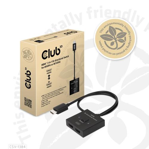 Club 3D HDMI 2-in-1 Bi-directional Switch for 8K60Hz or 4K120Hz